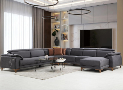 Wohnzimmer Ecksofa U-Form Polstermöbel Sofa Couch Modern Möbel Design